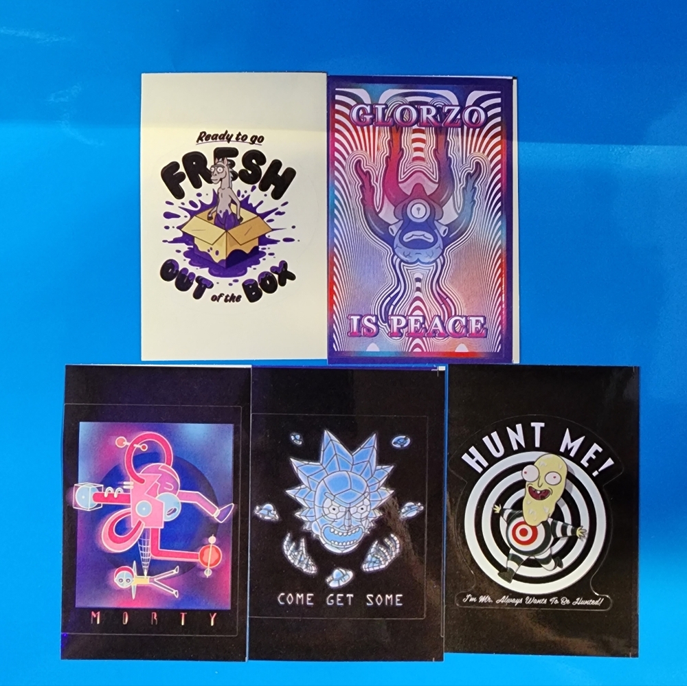 Set of 15 Rick And Morty Vending Machine Stickers,  Series 5